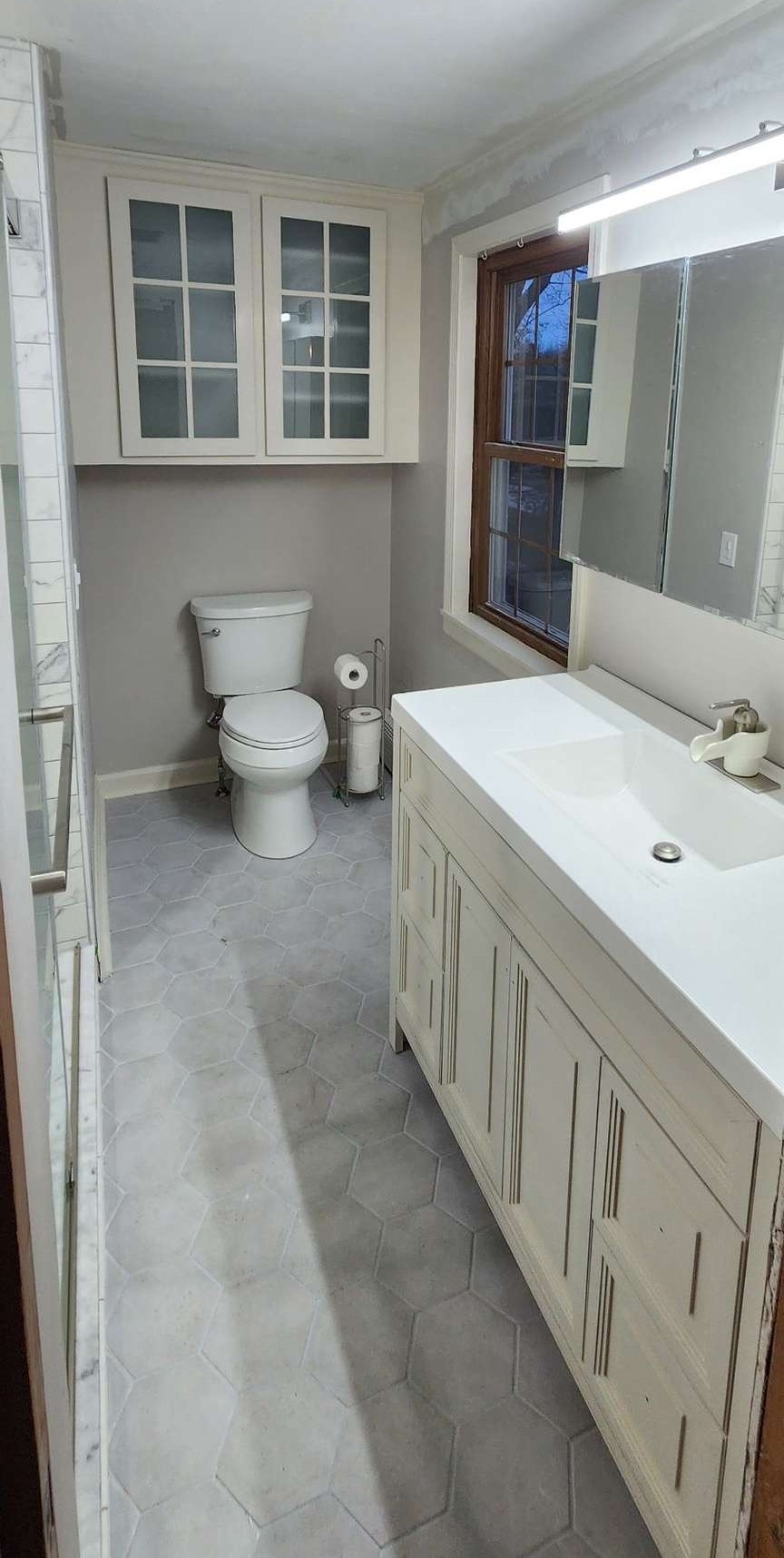 Residential bathroom sink remodel after completion